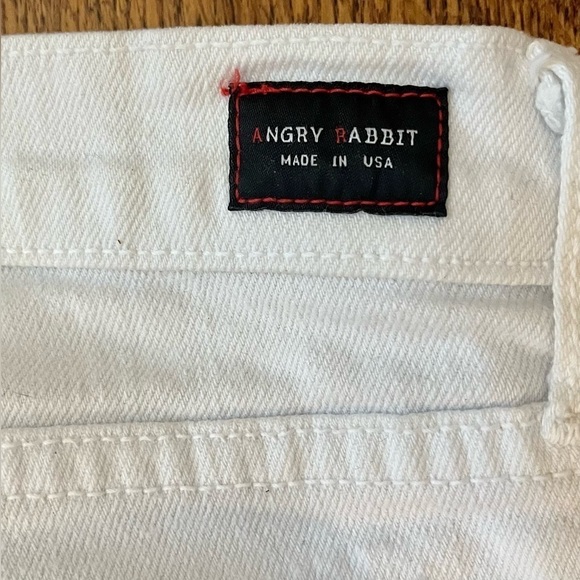 Angry Rabbit Skinny Jeans Women’s 27 White Made USA Cotton Spandex Stretch Ankle - Picture 5 of 11